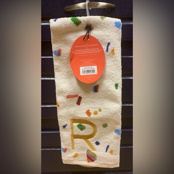 OPALHOUSE Letter R Monogram Hand Towel 100% Cotton 15” x 25” NWT! Birthday Party - Picture 3 of 6